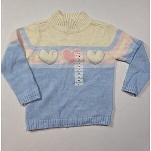 Vintage Y2K High Sierra Girls Sweater Size 4 NWT Hearts Pastel Knit